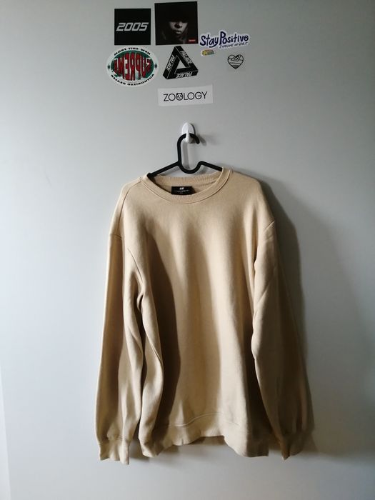 Bluza crewneck H&m beżowa basic M/L