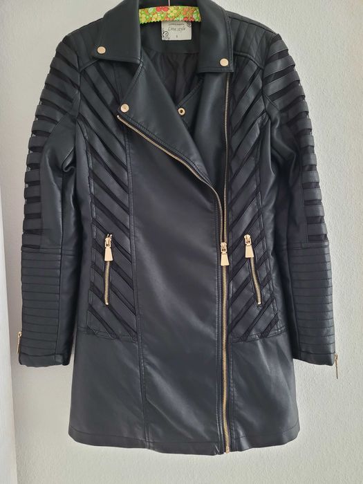 płaszcz z eko skóry