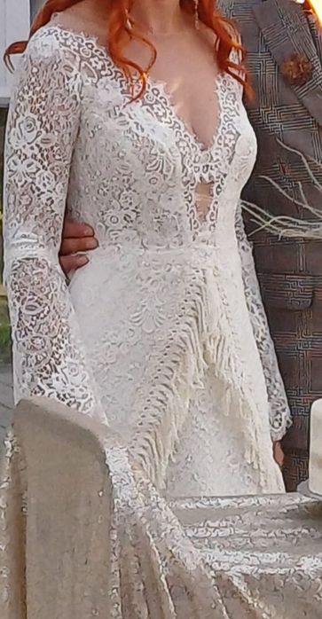 Suknia ślubna Boho rustykalna koronka