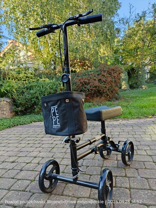 Podpórka czterokołowa aluminiowa z podparciem na kolano (hulajnoga kolanowa)
