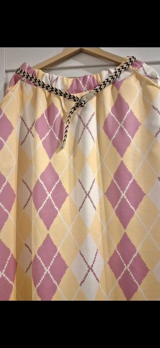 Made In Italy Spódnica Romby Żółta Kieszenie 95%viskoza 5%elastyn