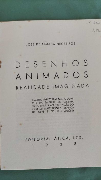 DESENHOS ANIMADOS – REALIDADE IMAGINADA (1938) | José de Almada Negreiros | 1.ª Edição - RARO