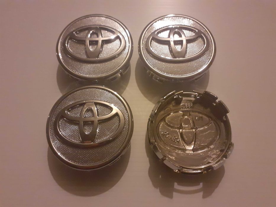 Centros/tampas de jante completos Toyota com 57, 60, 62, 65 e 68 mm