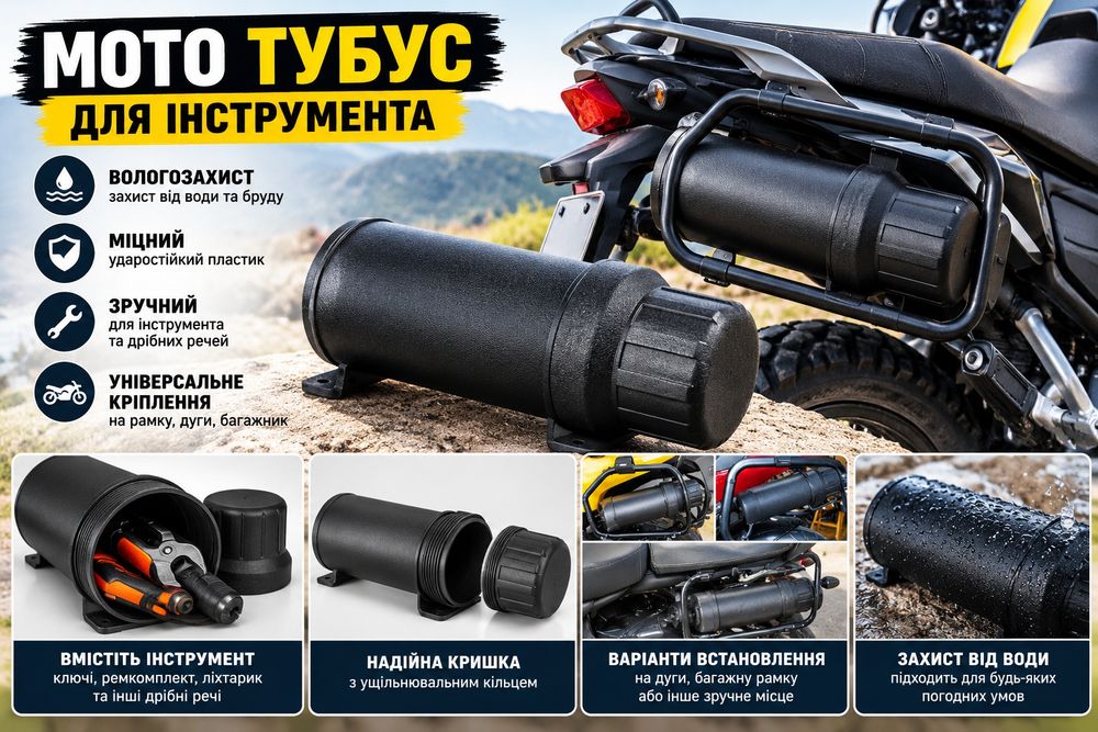 Мото тубус кофр для инструментов 315 мм водозащитный на мотоцикл скутер квадроцикл Сумка для документов
