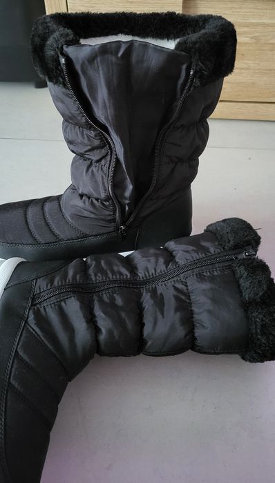 Czarne śniegowce buty zimowe kozaki 40 41