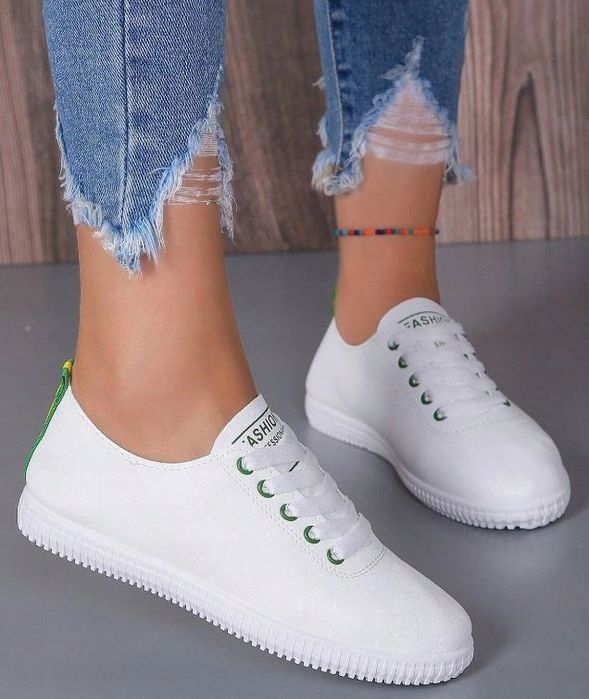 Buty sportowe damskie białe sznurowane 36 1vwp