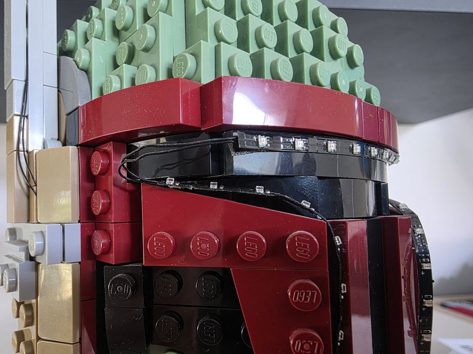 Lego Star Wars 75277 Hełm Boby Fetta podświetlenie LED głowa gwiezdne wojny boba fett z led