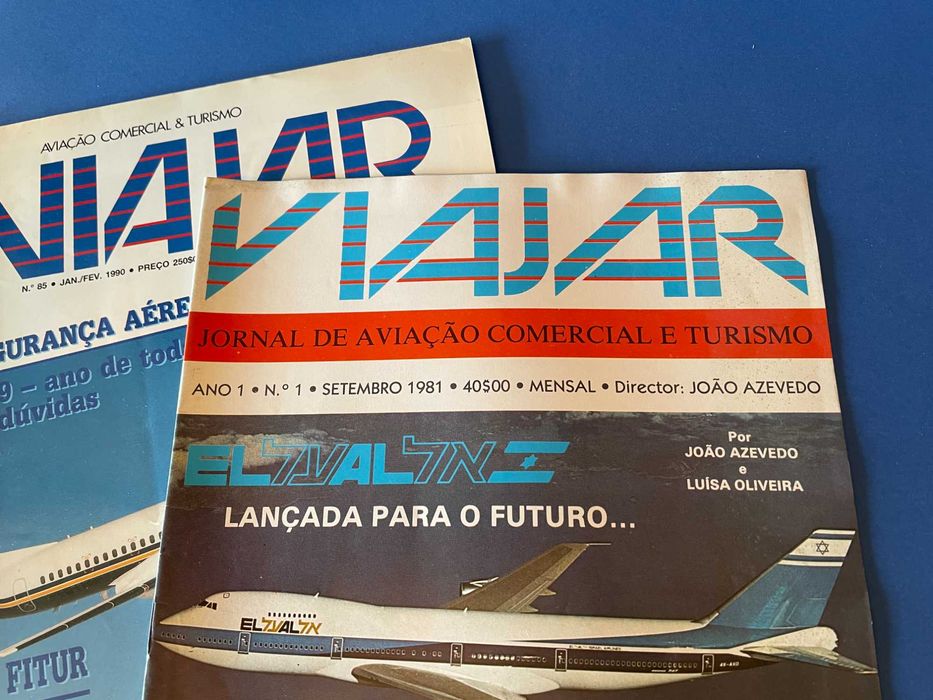 Lote 2 revistas Viajar - nº1 (1981) e nº 85 (1990)