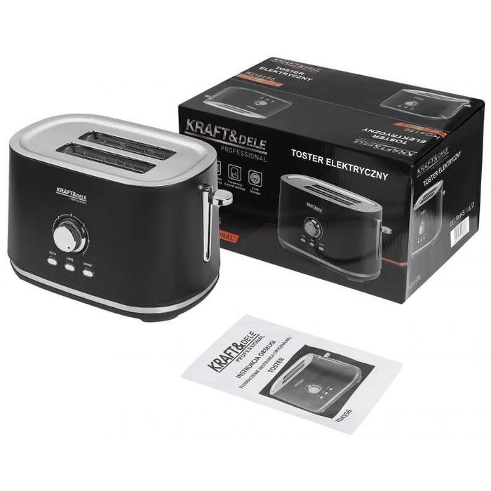 TOSTER ELEKTRYCZNY 1000W 7 poziomów 2 kromki czarno-srebrny KD4156