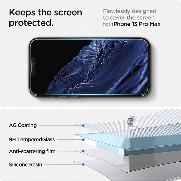 Szkło hartowane Spigen Glas.tR EZ Fit na iPhone 13 / 13 Pro / 14