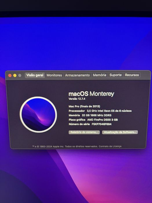 Mac Pro 6,1 - 32GB RAM - 500GB SSD - Impecável!