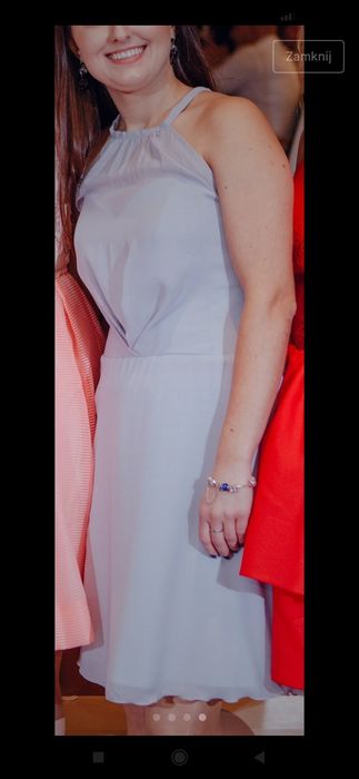 Dwuczęściowa szara suknia