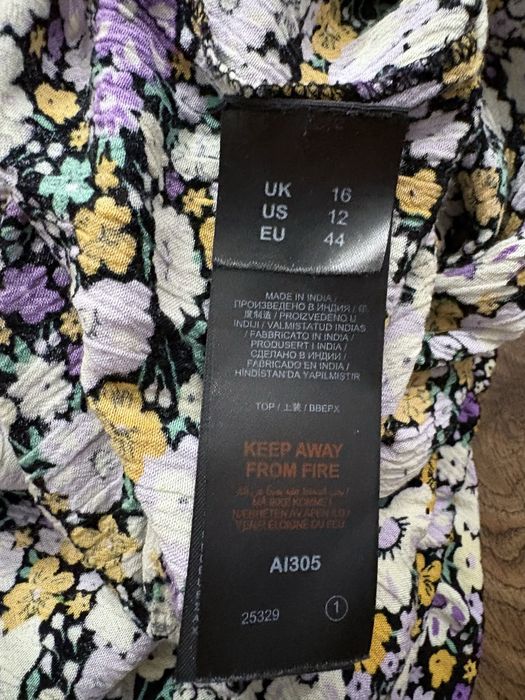 Wiosenna luźna bluzka w kwiaty dłuższy tył plus size 2XL 44