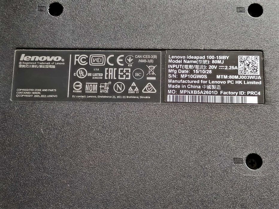 Разбор lenovo 100-15iby 80mj