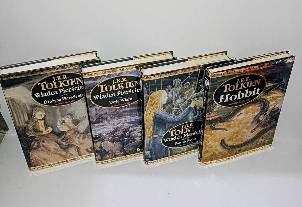 J.R.R Tolkien 4x Amber Ilustrowane Władca Pierścieni + Hobbit