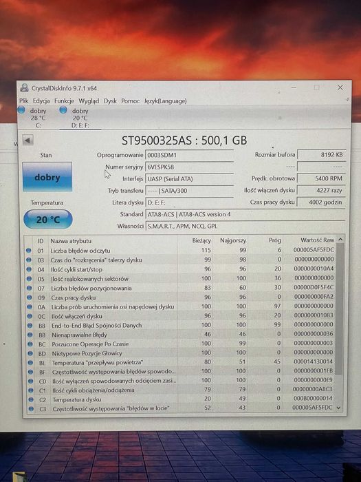 dysk twardy 500gb 2,5 sprawny #l59