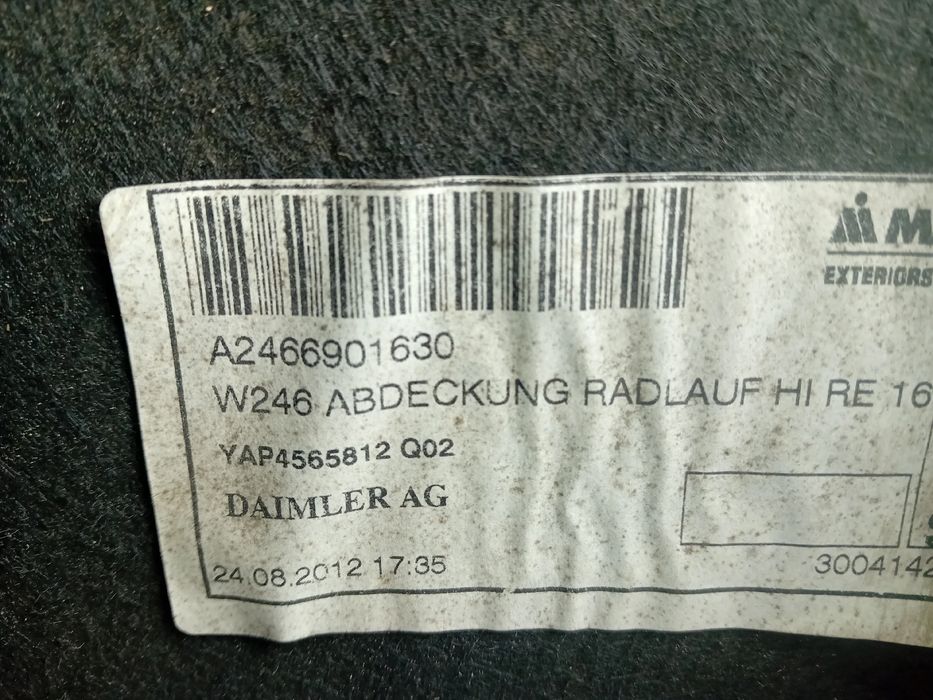 Cava roda trás direita MERCEDES-BENZ Classe B (W246, W242)
