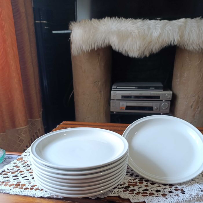 Hotelaria Pratos Cerâmica Diâmetro 20 cm orla alta - 9 unidades Novos