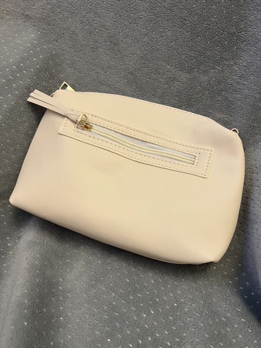 Mala bege com alça multicolor