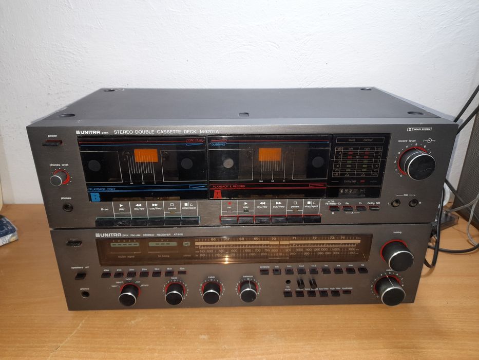 Wieża Unitra amplituner AT 9115 deck M1902A