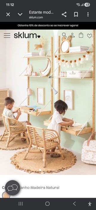 Prateleira com duas gavetas