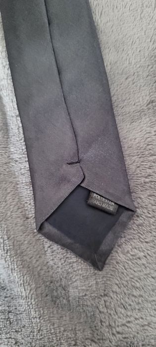 Krawat męski grafitowo-srebrny  śledzik