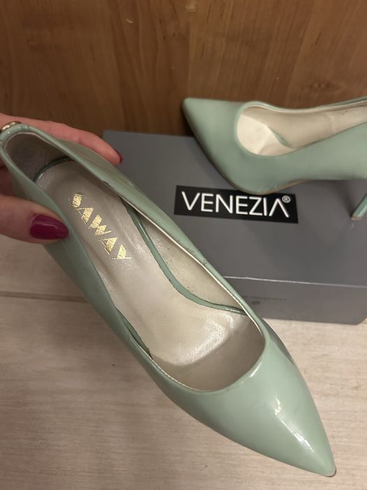 Szpilki miętowe Saway roz.38