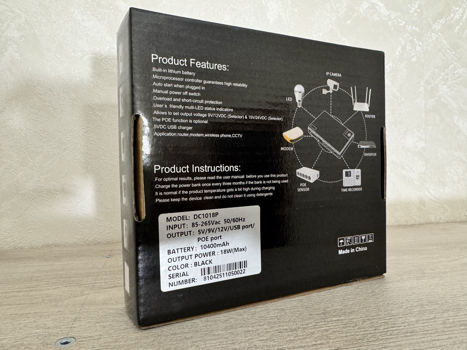 Бесперебойник для роутера 10400 mAh ups для оптики без света упс павер