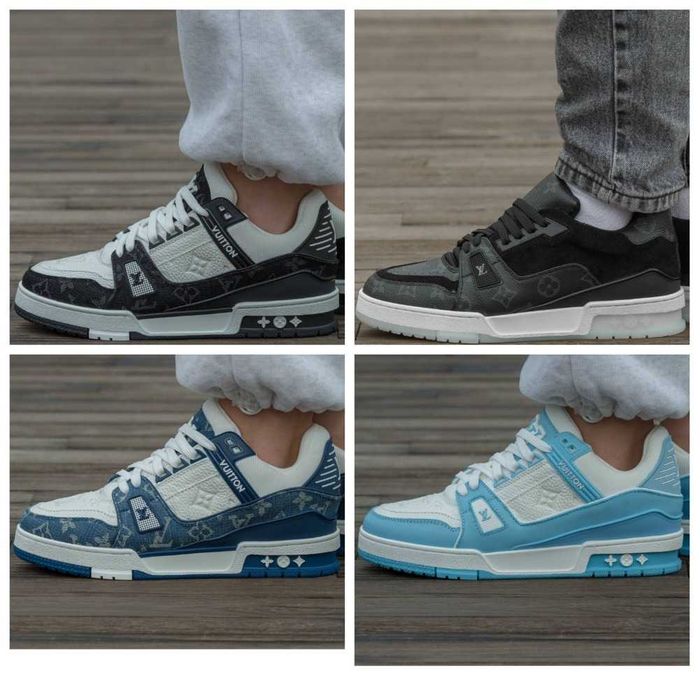 Кожаные кроссовки Louis Vuitton Trainer Sneakers LV луи витон трейнер