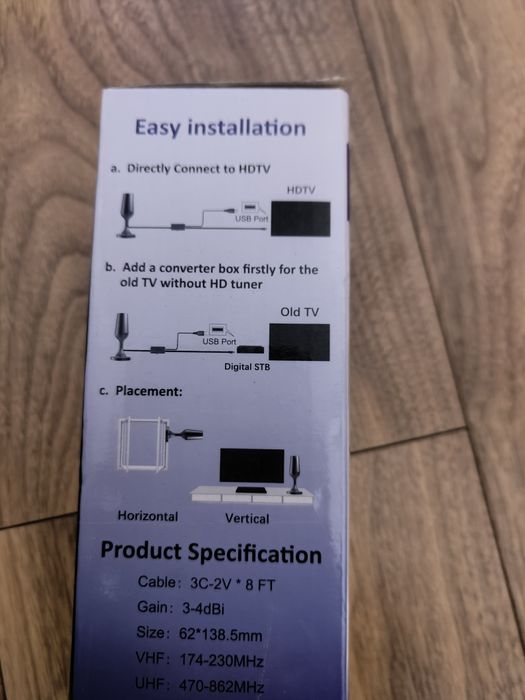 Antena telewizyjna wewnętrzna