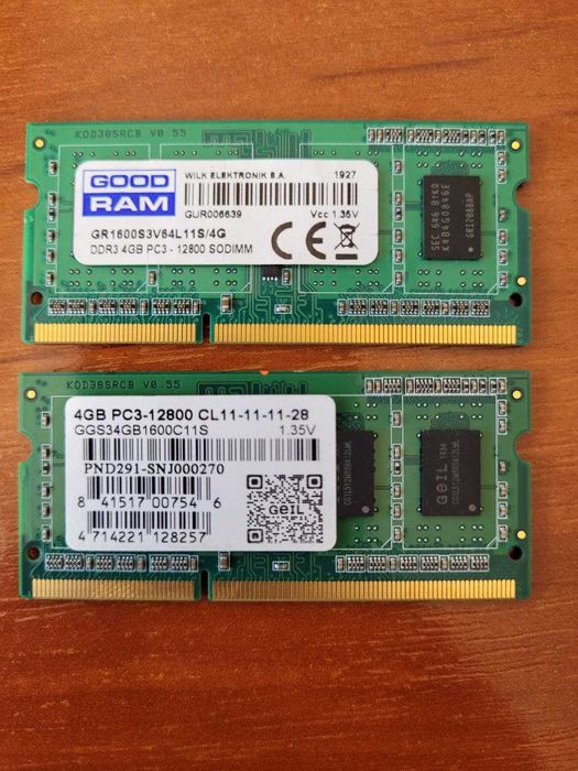 Память DDR3 4GB PC3-12800 CL11-11-11-28 (GGS34GB1600C11S)
