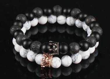 Парный браслет с бусинами черный+белый (по предоплате цена 250 грн)