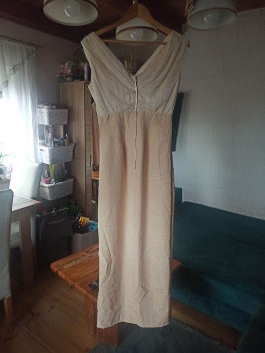Damski komplet suknia żakiet szal r. M/L