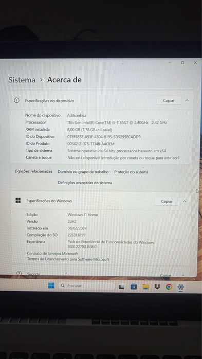Notebook acer aspire 3