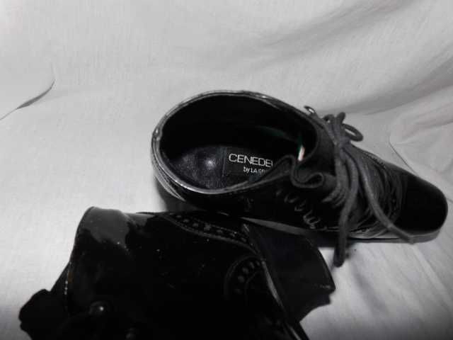 Cenedelle vero cuoio włoskie skórzane sznurowane botki lakierki 36