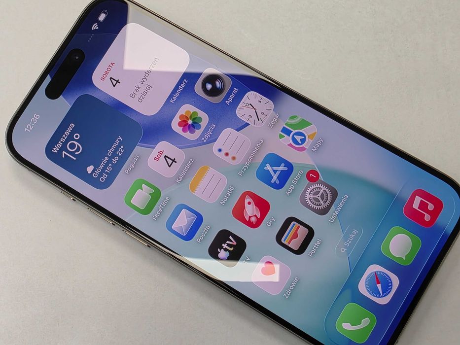 iPhone 15 PRO 128GB Dual SIM (SIM + eSIM)/ Natural Titanium/ BAT 85%/ Grade A/ + ładowarka/ GW 12 MSC