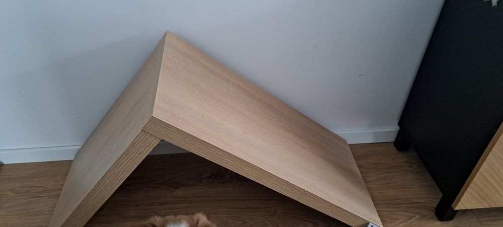 Malm ikea biurko z wysuwanym blatem kolor brązowy dąb bejcowany na biało 150x65cm.