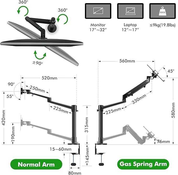 viozon 3L ProB Uchwyt na monitor i laptopa, 2 w 1 regulowany