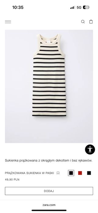 Sukienka sukienki prążek zara 120 zestaw