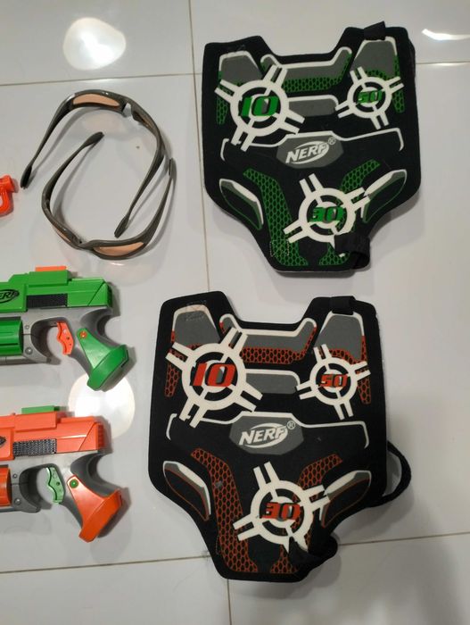 NERF pistolet okulary tarcza