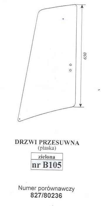 szyba JCB 8080 ZTS 8085 ZTS - drzwi przesuwna   B 105 nr. 827/80236