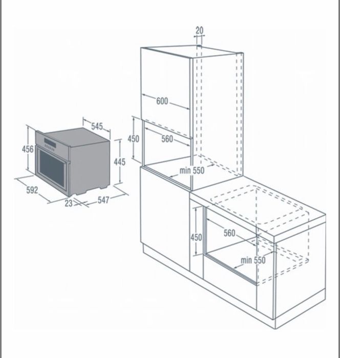 Духовка з мікрохвильова піч 2 в 1,  Gorenje GCM812B