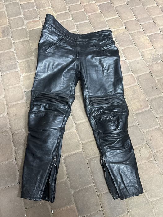 Spodnie motocyklowe skórzane męskie XXL