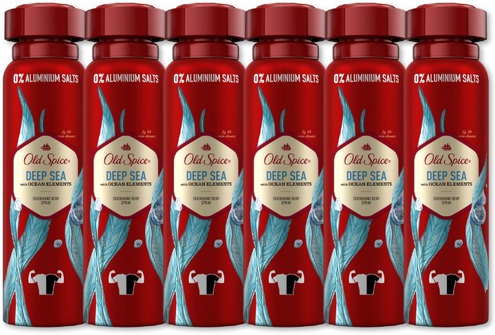 old spice deep sea męski dezodorant spray 6x150ml