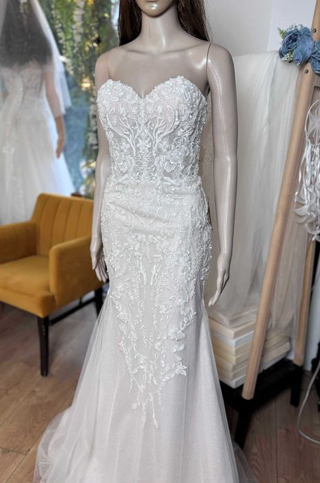 Gorsetowa suknia ślubna rybka syrenka r.38 Jarocin "Studio Ceremonia"