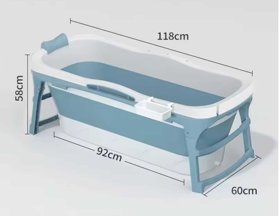 Banheira Dobrável e Portátil 118×60×50 cm