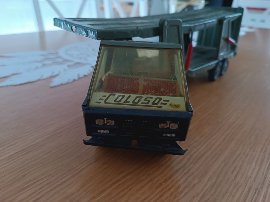 Zabawka PRL metalowa laweta