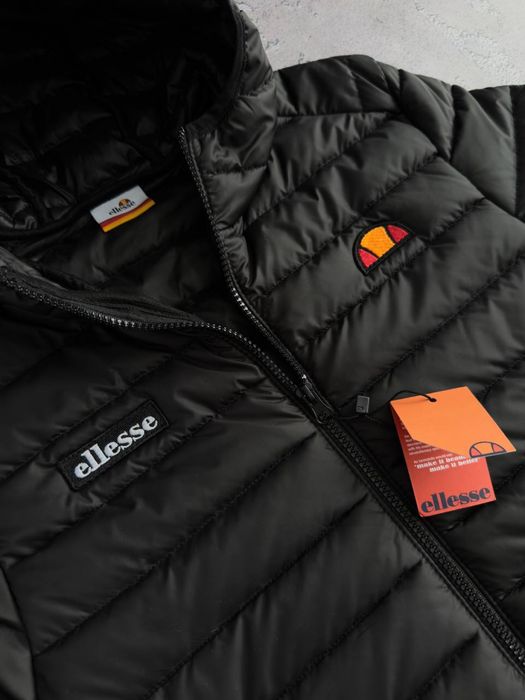 Чоловіча стьобана демісезонна куртка Ellesse з капюшоном, чорна та хакі XS, S, M, L, XL, XXL