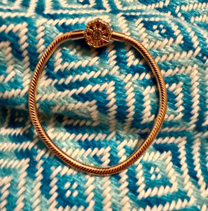 bransoletka modułowa charms rose gold srebro 925 wachlarz 17 kwiat