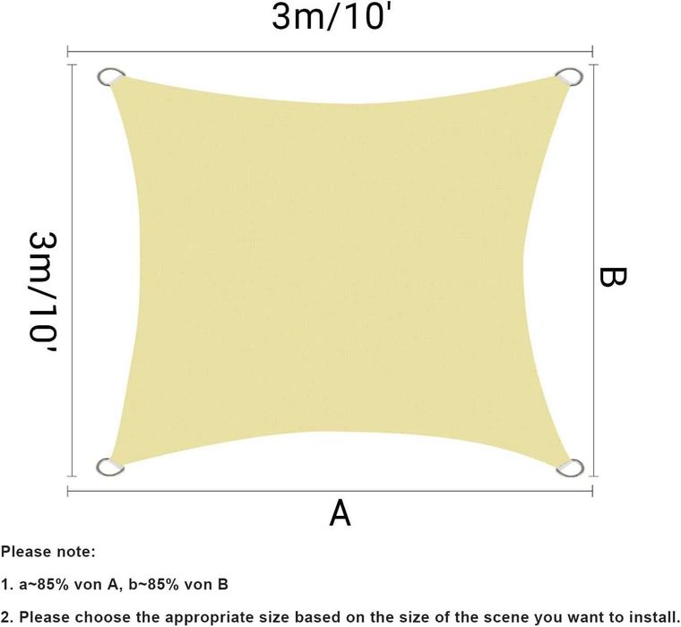 Toldo HOMPER 3x3m Creme Proteção Solar